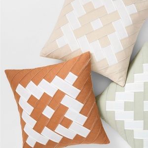NWT West Elm Linen Strap Weave Pillow Cover